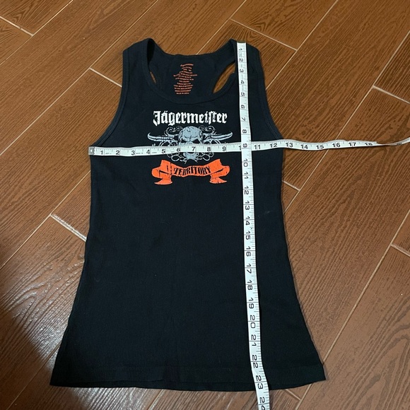 Jagermeister Tank top racer back black orange cotton size medium to large ribbed - Picture 7 of 10